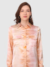 WOMEN'S SATIN PRINTED SHIRT WITH TROUSER CO-ORDS SET