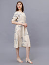 WOMEN'S LOOSE FITTING PAISLEY PRINT LONG TUNIC RAYON DRESS